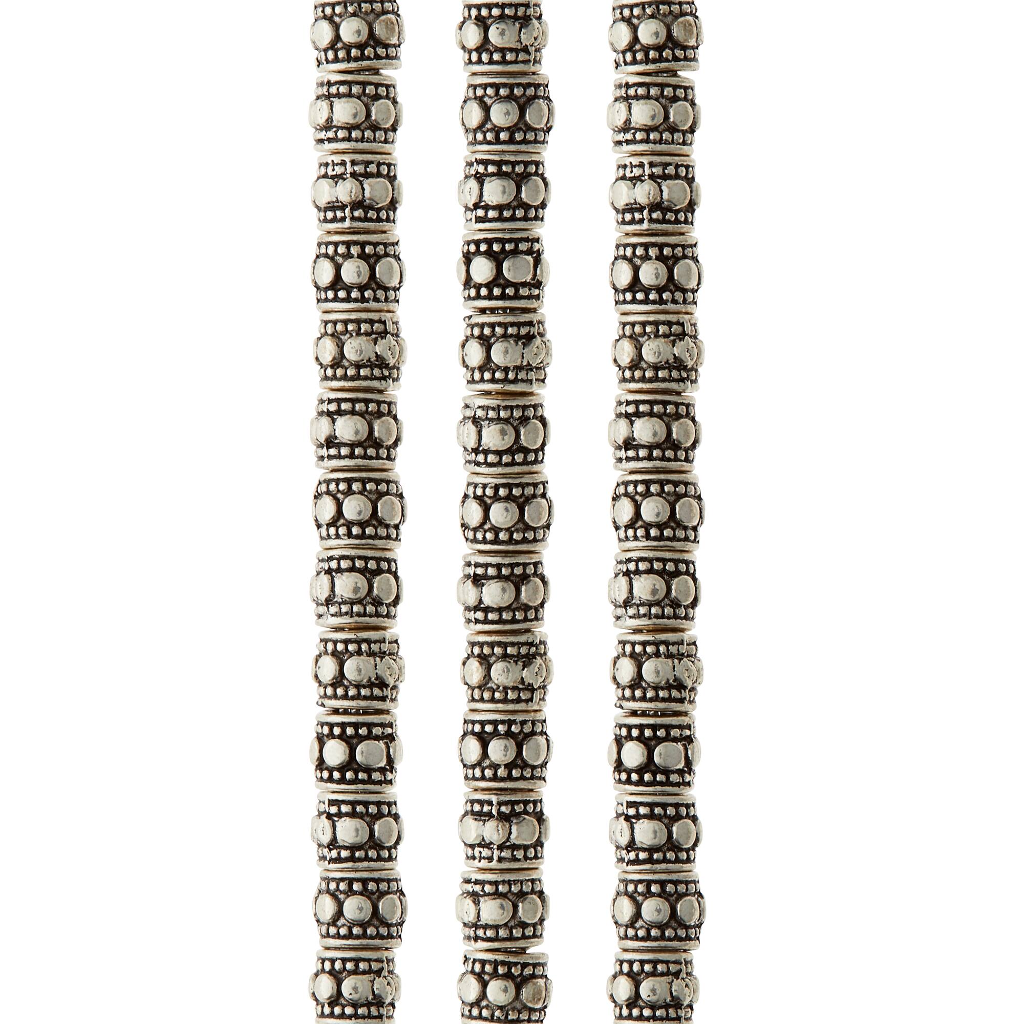 Antique Silver Carved Rondelle Beads by Bead Landing™
